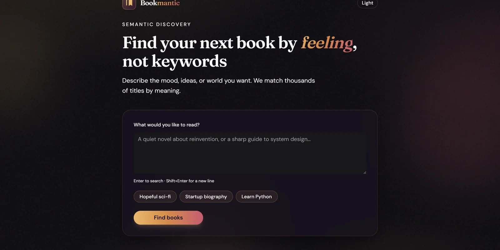 Beyond Keywords: Implementing Semantic Search in Bookmantic
